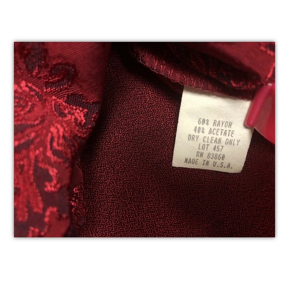 Fine Line, blouse, red, accent floral, size S.: - Picture 8 of 9